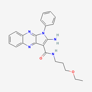 molecular formula C22H23N5O2 B2479964 2-amino-N-(3-ethoxypropyl)-1-phenyl-1H-pyrrolo[2,3-b]quinoxaline-3-carboxamide CAS No. 371116-80-2