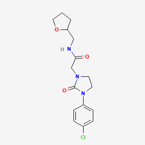 2-(3-(4-chlorophenyl)-2-oxoimidazolidin-1-yl)-N-((tetrahydrofuran-2-yl)methyl)acetamide