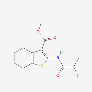 molecular formula C13H16ClNO3S B2479968 Methyl 2-[(2-chloropropanoyl)amino]-4,5,6,7-tetrahydro-1-benzothiophene-3-carboxylate CAS No. 731012-07-0