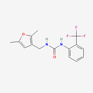 molecular formula C15H15F3N2O2 B2479974 1-((2,5-Dimethylfuran-3-yl)methyl)-3-(2-(trifluoromethyl)phenyl)urea CAS No. 1351622-27-9