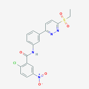 molecular formula C19H15ClN4O5S B2479976 2-氯-N-(3-(6-(乙基磺酰)吡啶-3-基)苯基)-5-硝基苯甲酰胺 CAS No. 1005294-47-2