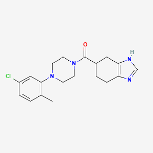 molecular formula C19H23ClN4O B2479978 (4-(5-chloro-2-methylphenyl)piperazin-1-yl)(4,5,6,7-tetrahydro-1H-benzo[d]imidazol-5-yl)methanone CAS No. 2034583-93-0