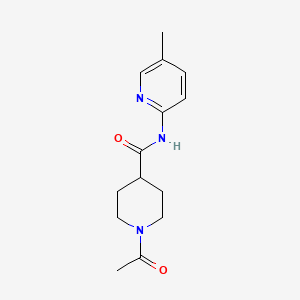 molecular formula C14H19N3O2 B2479986 1-acetyl-N-(5-methylpyridin-2-yl)piperidine-4-carboxamide CAS No. 915904-04-0
