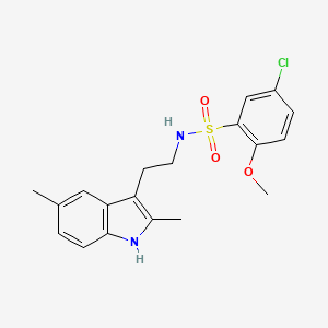 molecular formula C19H21ClN2O3S B2479989 5-chloro-N-[2-(2,5-dimethyl-1H-indol-3-yl)ethyl]-2-methoxybenzenesulfonamide CAS No. 681841-55-4