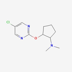 molecular formula C11H16ClN3O B2479992 2-[(5-chloropyrimidin-2-yl)oxy]-N,N-dimethylcyclopentan-1-amine CAS No. 2200496-93-9