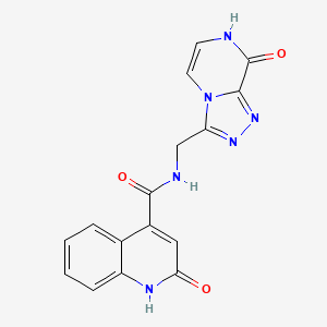 molecular formula C16H12N6O3 B2479995 2-hydroxy-N-((8-hydroxy-[1,2,4]triazolo[4,3-a]pyrazin-3-yl)methyl)quinoline-4-carboxamide CAS No. 2034325-10-3