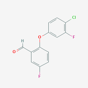 molecular formula C13H7ClF2O2 B2479996 2-(4-Chloro-3-fluorophenoxy)-5-fluorobenzaldehyde CAS No. 1548126-43-7