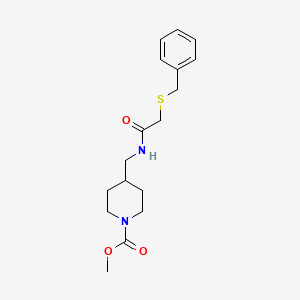 molecular formula C17H24N2O3S B2480002 Methyl 4-((2-(benzylthio)acetamido)methyl)piperidine-1-carboxylate CAS No. 1234871-49-8