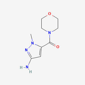 molecular formula C9H14N4O2 B2480044 3-Amino-1-methylpyrazol-5-yl morpholin-4-yl ketone CAS No. 1174832-12-2