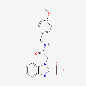 molecular formula C18H16F3N3O2 B2480057 N-(4-甲氧基苄基)-2-[2-(三氟甲基)-1H-1,3-苯并咪唑-1-基]乙酰胺 CAS No. 478048-08-7