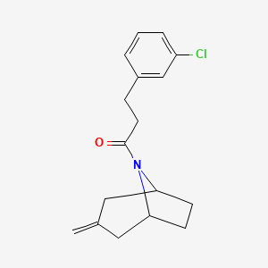 molecular formula C17H20ClNO B2480066 3-(3-chlorophenyl)-1-((1R,5S)-3-methylene-8-azabicyclo[3.2.1]octan-8-yl)propan-1-one CAS No. 2310015-55-3
