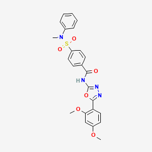 molecular formula C24H22N4O6S B2480067 N-[5-(2,4-dimethoxyphenyl)-1,3,4-oxadiazol-2-yl]-4-[methyl(phenyl)sulfamoyl]benzamide CAS No. 533870-22-3