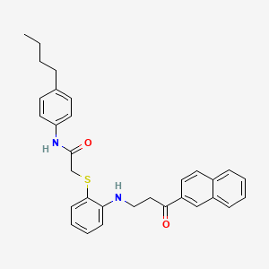 molecular formula C31H32N2O2S B2480069 N-(4-butylphenyl)-2-[(2-{[3-(2-naphthyl)-3-oxopropyl]amino}phenyl)sulfanyl]acetamide CAS No. 763125-70-8
