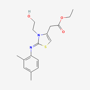 (Z)-ethyl 2-(2-((2,4-dimethylphenyl)imino)-3-(2-hydroxyethyl)-2,3-dihydrothiazol-4-yl)acetate