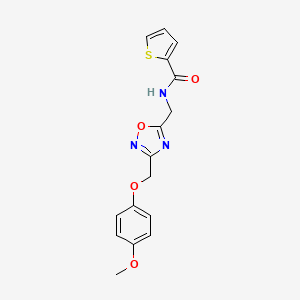 N-((3-((4-methoxyphenoxy)methyl)-1,2,4-oxadiazol-5-yl)methyl)thiophene-2-carboxamide