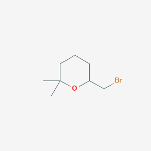 molecular formula C8H15BrO B2480175 6-(Bromomethyl)-2,2-dimethyloxane CAS No. 1871726-65-6