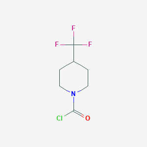 molecular formula C7H9ClF3NO B2480195 4-(Trifluoromethyl)piperidine-1-carbonyl chloride CAS No. 862274-38-2
