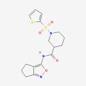 molecular formula C16H19N3O4S2 B2480199 N-{4H,5H,6H-cyclopenta[c][1,2]oxazol-3-yl}-1-(thiophene-2-sulfonyl)piperidine-3-carboxamide CAS No. 941879-28-3