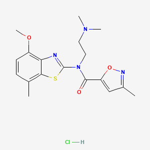 B2480203 N-(2-(dimethylamino)ethyl)-N-(4-methoxy-7-methylbenzo[d]thiazol-2-yl)-3-methylisoxazole-5-carboxamide hydrochloride CAS No. 1331302-11-4