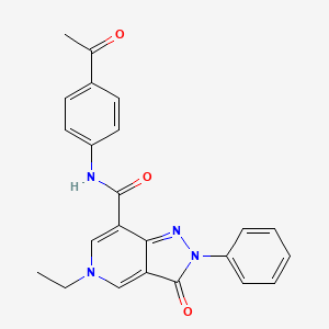 molecular formula C23H20N4O3 B2480212 N-(4-acetylphenyl)-5-ethyl-3-oxo-2-phenyl-2H,3H,5H-pyrazolo[4,3-c]pyridine-7-carboxamide CAS No. 923201-56-3