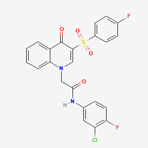 molecular formula C23H15ClF2N2O4S B2480214 N-(3-chloro-4-fluorophenyl)-2-[3-(4-fluorobenzenesulfonyl)-4-oxo-1,4-dihydroquinolin-1-yl]acetamide CAS No. 866729-45-5