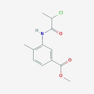 molecular formula C12H14ClNO3 B2480218 Methyl 3-(2-chloropropanamido)-4-methylbenzoate CAS No. 1094521-53-5