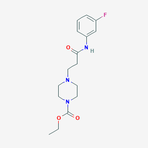 molecular formula C16H22FN3O3 B248022 ETHYL 4-{2-[(3-FLUOROPHENYL)CARBAMOYL]ETHYL}PIPERAZINE-1-CARBOXYLATE 