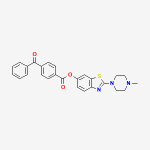 molecular formula C26H23N3O3S B2480220 2-(4-Methylpiperazin-1-yl)benzo[d]thiazol-6-yl 4-benzoylbenzoate CAS No. 941958-82-3