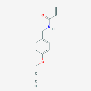 molecular formula C13H13NO2 B2480230 N-[(4-Prop-2-ynoxyphenyl)methyl]prop-2-enamide CAS No. 2411254-89-0