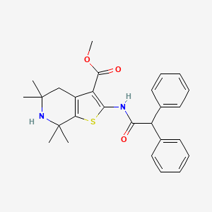Methyl 2-[(2,2-diphenylacetyl)amino]-5,5,7,7-tetramethyl-4,6-dihydrothieno[2,3-c]pyridine-3-carboxylate