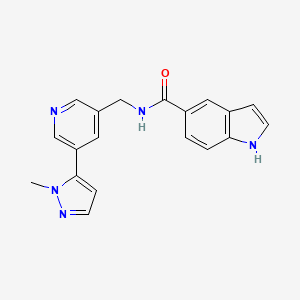 N-((5-(1-methyl-1H-pyrazol-5-yl)pyridin-3-yl)methyl)-1H-indole-5-carboxamide
