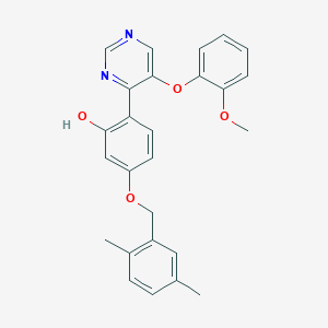 5-[(2,5-Dimethylphenyl)methoxy]-2-[5-(2-methoxyphenoxy)pyrimidin-4-yl]phenol