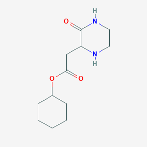 molecular formula C12H20N2O3 B2480268 Cyclohexyl 2-(3-oxopiperazin-2-yl)acetate CAS No. 1008015-40-4