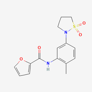 molecular formula C15H16N2O4S B2480271 N-(5-(1,1-dioxidoisothiazolidin-2-yl)-2-methylphenyl)furan-2-carboxamide CAS No. 941975-30-0