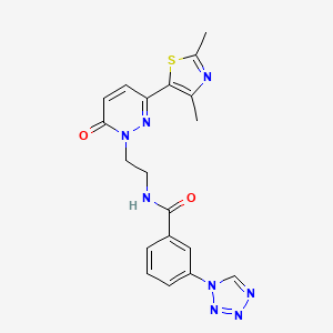 molecular formula C19H18N8O2S B2480283 N-(2-(3-(2,4-dimethylthiazol-5-yl)-6-oxopyridazin-1(6H)-yl)ethyl)-3-(1H-tetrazol-1-yl)benzamide CAS No. 1251710-06-1