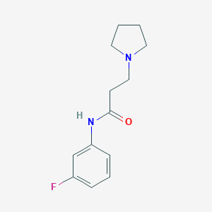molecular formula C13H17FN2O B248029 N-(3-fluorophenyl)-3-(pyrrolidin-1-yl)propanamide 