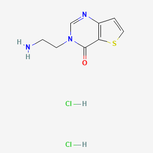 molecular formula C8H11Cl2N3OS B2480299 3-(2-Aminoethyl)-3h,4h-thieno[3,2-d]pyrimidin-4-one dihydrochloride CAS No. 2247102-69-6