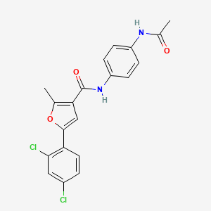 molecular formula C20H16Cl2N2O3 B2480304 N-(4-acetamidophenyl)-5-(2,4-dichlorophenyl)-2-methylfuran-3-carboxamide CAS No. 875286-35-4