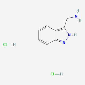 molecular formula C8H11Cl2N3 B2480314 (1H-Indazol-3-yl)methanamine dihydrochloride CAS No. 1195264-69-7