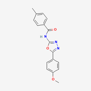 molecular formula C17H15N3O3 B2480323 N-[5-(4-methoxyphenyl)-1,3,4-oxadiazol-2-yl]-4-methylbenzamide CAS No. 897735-05-6