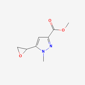 molecular formula C8H10N2O3 B2480332 Methyl 1-methyl-5-(oxiran-2-yl)pyrazole-3-carboxylate CAS No. 2248371-38-0