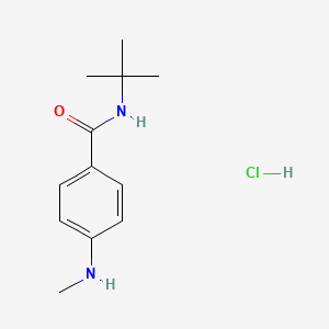 molecular formula C12H19ClN2O B2480346 N-tert-butyl-4-(methylamino)benzamide hydrochloride CAS No. 1909308-83-3