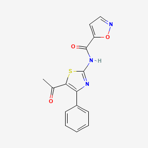 molecular formula C15H11N3O3S B2480347 N-(5-acetyl-4-phenyl-1,3-thiazol-2-yl)-1,2-oxazole-5-carboxamide CAS No. 941993-57-3