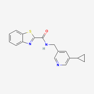 molecular formula C17H15N3OS B2480390 N-[(5-cyclopropylpyridin-3-yl)methyl]-1,3-benzothiazole-2-carboxamide CAS No. 2034312-01-9