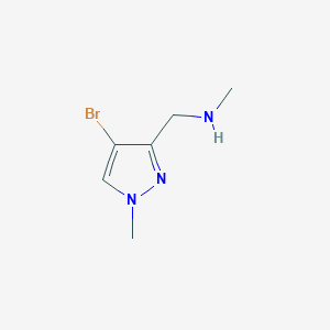 molecular formula C6H10BrN3 B2480394 N-[(4-Bromo-1-methyl-1H-pyrazol-3-YL)methyl]-N-methylamine CAS No. 1006471-52-8