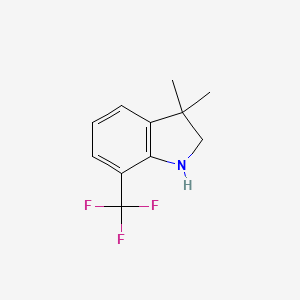 molecular formula C11H12F3N B2480401 3,3-Dimethyl-7-(trifluoromethyl)indoline CAS No. 1504697-79-3