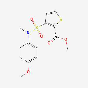 molecular formula C14H15NO5S2 B2480403 Methyl 3-{[(4-methoxyphenyl)(methyl)amino]sulfonyl}thiophene-2-carboxylate CAS No. 1022063-73-5