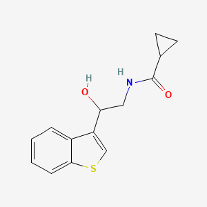 molecular formula C14H15NO2S B2480407 N-[2-(1-benzothiophen-3-yl)-2-hydroxyethyl]cyclopropanecarboxamide CAS No. 2034270-91-0