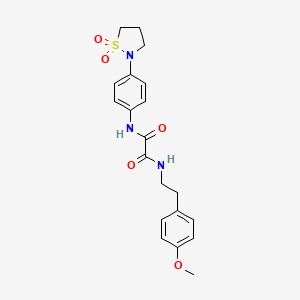 molecular formula C20H23N3O5S B2480421 N1-(4-(1,1-dioxidoisothiazolidin-2-yl)phenyl)-N2-(4-methoxyphenethyl)oxalamide CAS No. 1105246-08-9