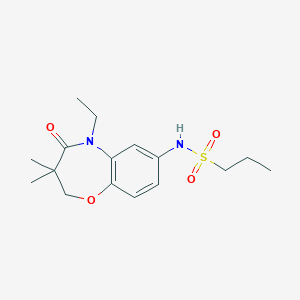 molecular formula C16H24N2O4S B2480426 N-(5-ethyl-3,3-dimethyl-4-oxo-2,3,4,5-tetrahydro-1,5-benzoxazepin-7-yl)propane-1-sulfonamide CAS No. 922076-92-4